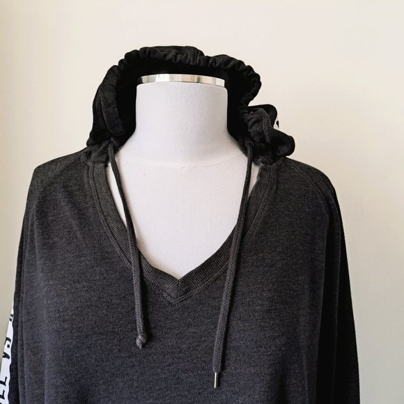 Victoria Secret Hoodie Logo Angel vs Angel Gray Long Sleeve Size L - Picture 7 of 10